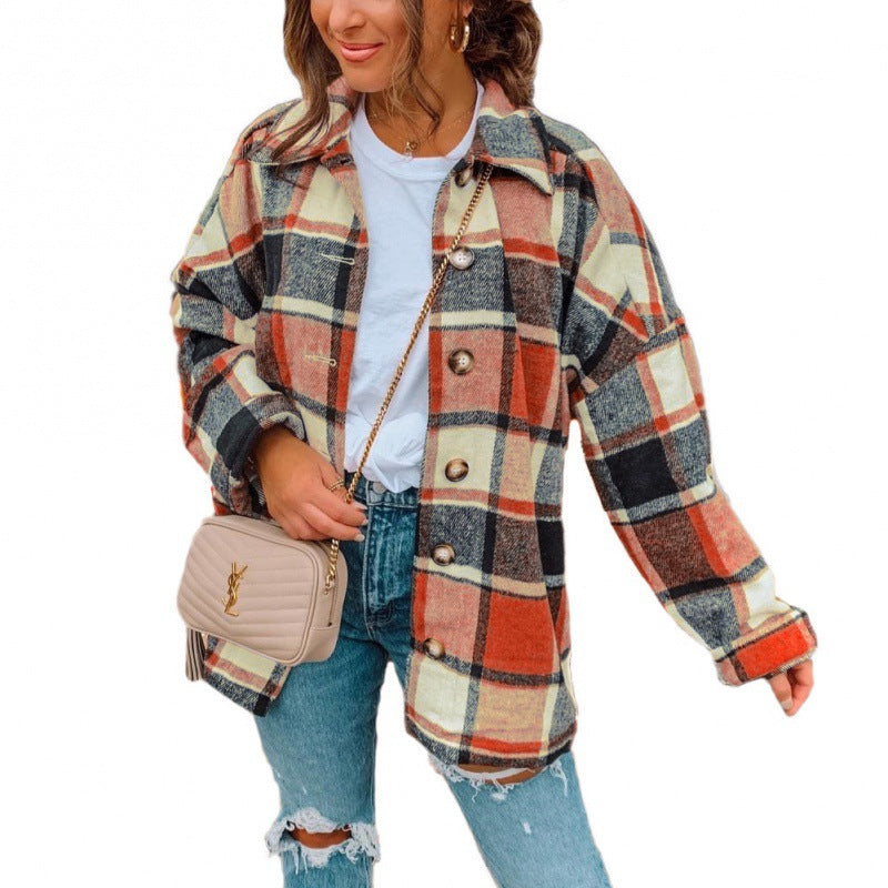 Damen Karierte Flanelljacke R&B