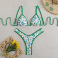 Damen Triangel-Bikini mit floralem Design und verstellbaren Trägern R&B