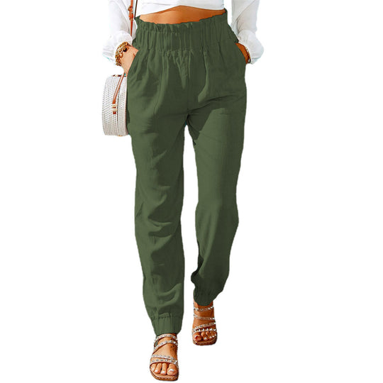Damen Luftige Baumwollhose mit elastischem Bund und praktischen Taschen R&B