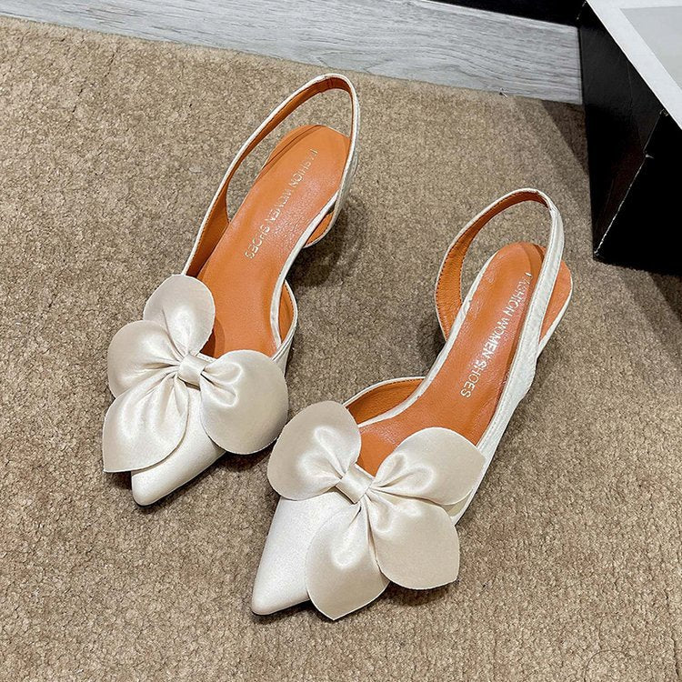 Damen elegante Slingback-Pumps mit Zierflügeln R&B