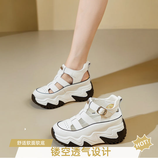 Damen Plateau-Sandalen mit verstellbarem Riemen und rutschfester Sohle R&B