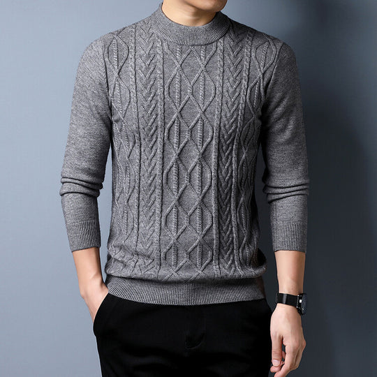 Herren Strickpullover mit strukturiertem Zopfmuster R&B