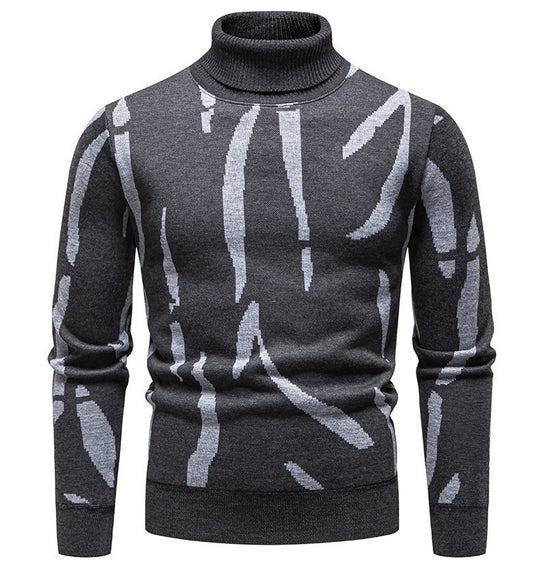 Herren modischer Rollkragenpullover mit auffälligem Muster R&B
