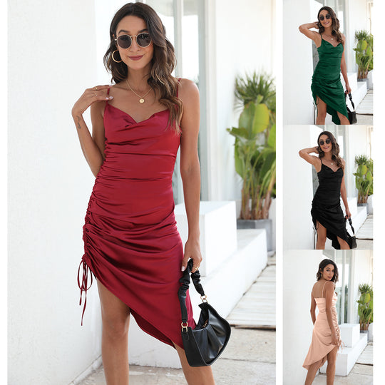 Damen Satin Abendkleid R&B