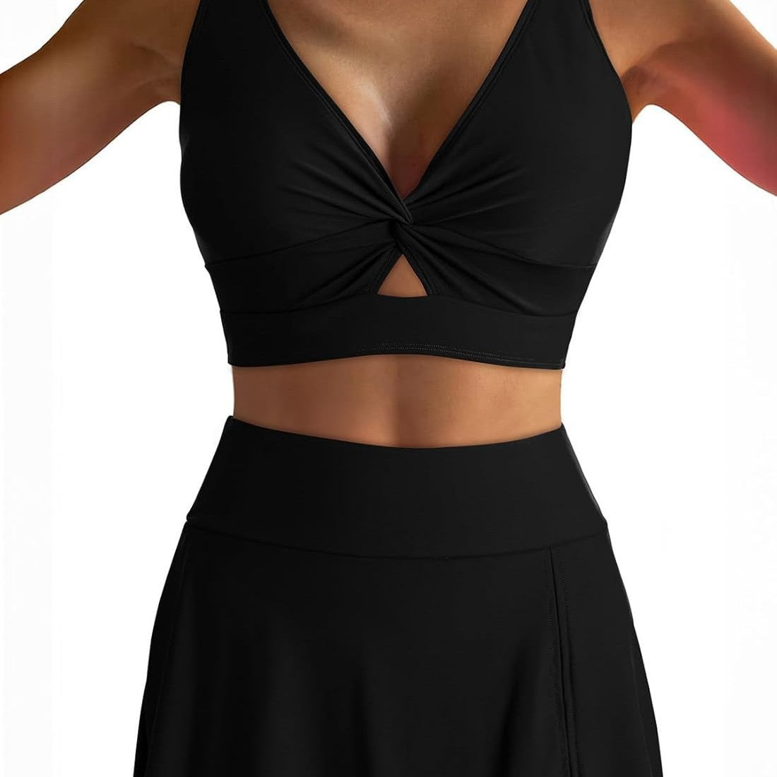 Damen Sportliches Bikini-Set mit modischem Wickeltop und schickem Rock R&B