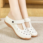 Damen Komfortable Clogs mit atmungsaktiven Ausschnitten und verstellbarem Riemen R&B