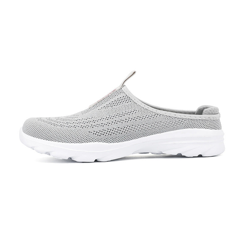 Damen nan gestrickter Mule-Sneaker mit offenem Fersenkragen, elastischem Einstieg und gepolsterter Laufsohle R&B