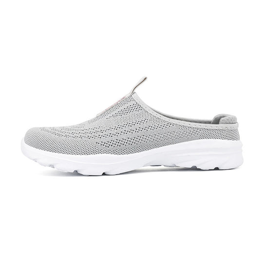 Damen nan gestrickter Mule-Sneaker mit offenem Fersenkragen, elastischem Einstieg und gepolsterter Laufsohle R&B