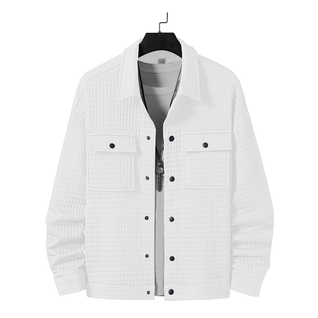 Herren nan gesteppte Overshirtjacke mit quadratischer Steppstruktur und aufgesetzten Brusttaschen R&B