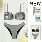 Damen Glitzernder Bikini mit verstellbaren Trägern R&B