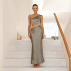 Damen Abendkleid mit schulterfreiem Design und elegantem Spitzenbesatz R&B