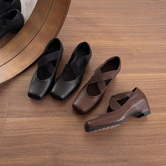 Damen Ballerinas mit gepolsterter Innensohle und elastischem Riemen R&B