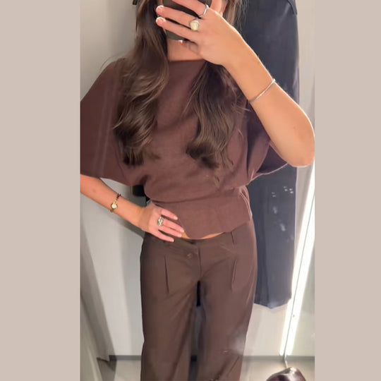 Damen elegantes Hosenanzug-Set mit raffinierter Passform R&B