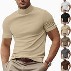 Herren Kurzarm Turtleneck T-Shirt R&B