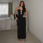 Damen Elegantes Maxikleid mit einzigartigem Schlüsselloch-Ausschnitt und figurschmeichelndem Schnitt R&B