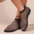 Damen Netz-Sandalen mit funkelnden Akzenten R&B