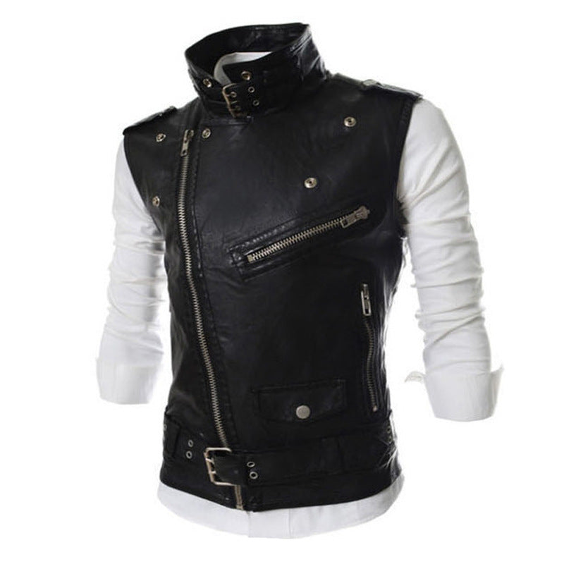 Damen Biker-Weste mit asymmetrischem Reißverschluss und Taschen