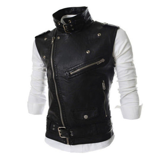 Damen Biker-Weste mit asymmetrischem Reißverschluss und Taschen