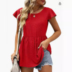 Damen Sommerliches Blusenshirt mit Rüschendetails R&B