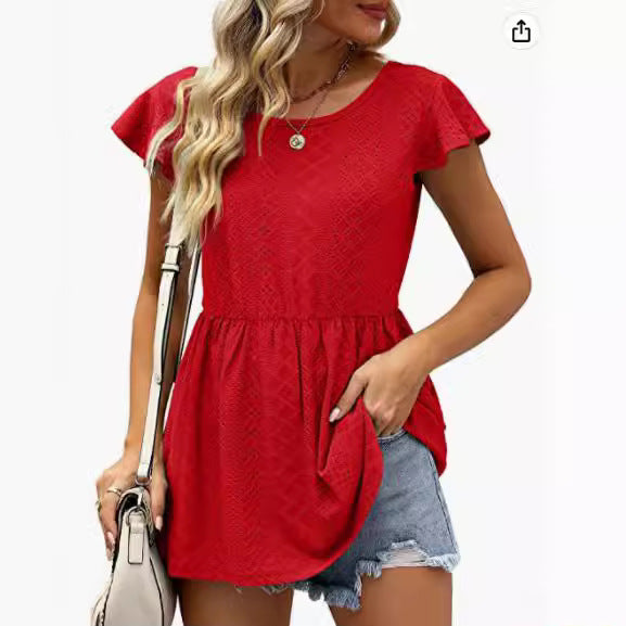 Damen Sommerliches Blusenshirt mit Rüschendetails R&B