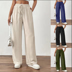 Damen Weit geschnittene Sommerhose mit elastischem Bund und Kordelzug R&B