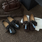 Damen Mokassins mit dekorativem Quasten-Design und weichem Wildleder