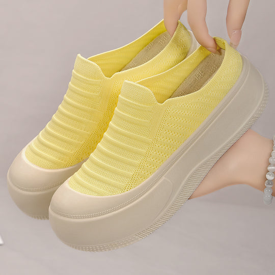 Damen Bequeme Slipper mit atmungsaktiver Strickstruktur R&B