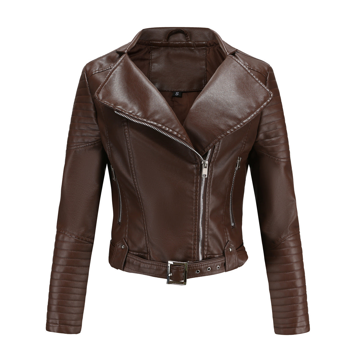 Damen modische Bikerjacke mit stylischem Steppmuster und attraktiven Reißverschlussdetails