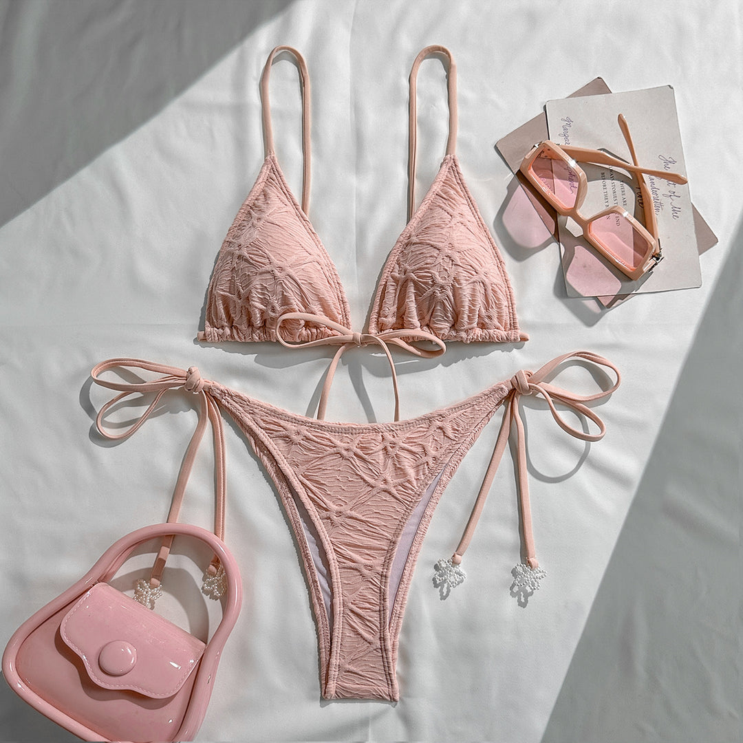 Damen Triangel-Bikini mit verspielten Schleifen R&B