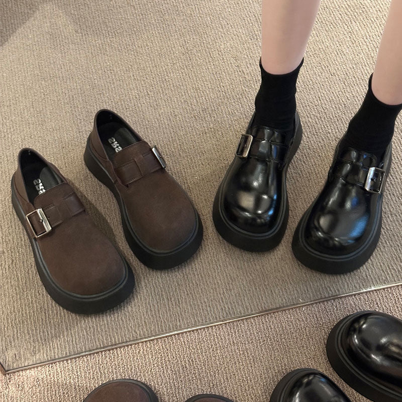 Damen Plateau-Schuhe mit modischem Riemen von