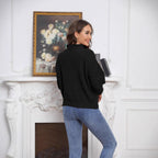 Damen Grobstrick Pullover mit hochgeschlossenem Kragen