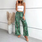 Damen weite Palazzo-Hose mit elastischem Bund und paisley Muster R&B