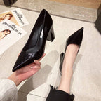 Damen spitze High Heels mit Blockabsatz R&B