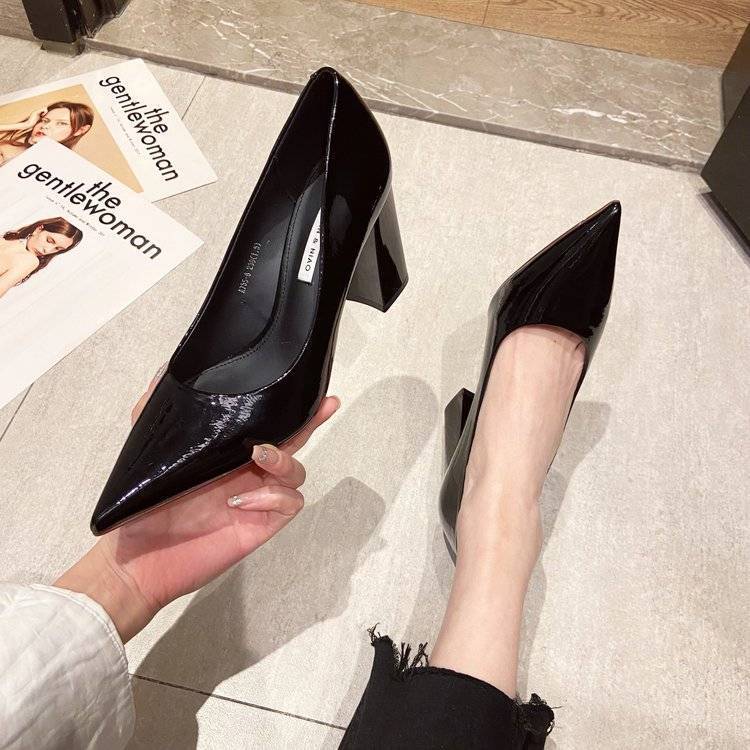 Damen spitze High Heels mit Blockabsatz R&B
