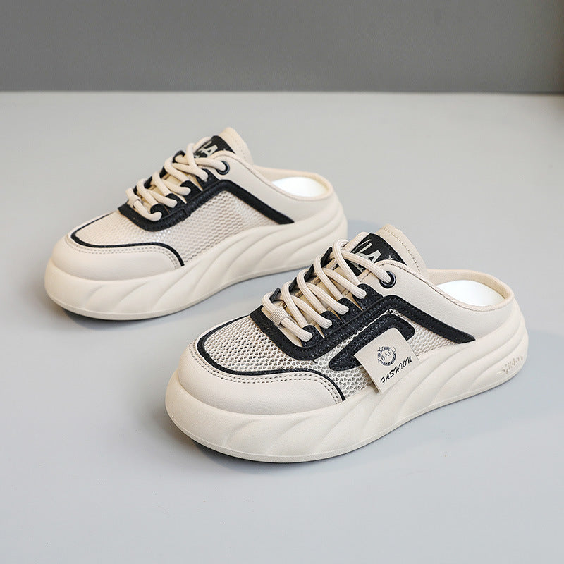 Damen Sneaker Mules mit atmungsaktiven Mesh-Obermaterial und bequemer Dämpfung R&B