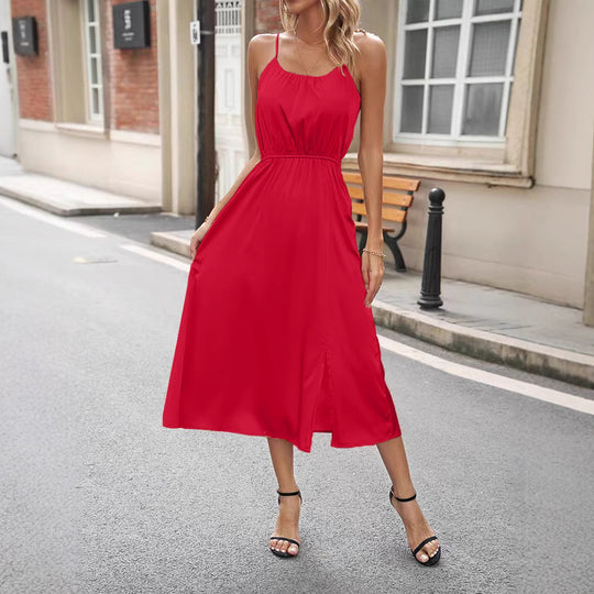 Damen Maxikleid mit luftiger Passform und eleganten Trägern R&B