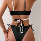 Damen Triangel-Bikini mit innovativem Schnitt und raffinierten Kordeldetails