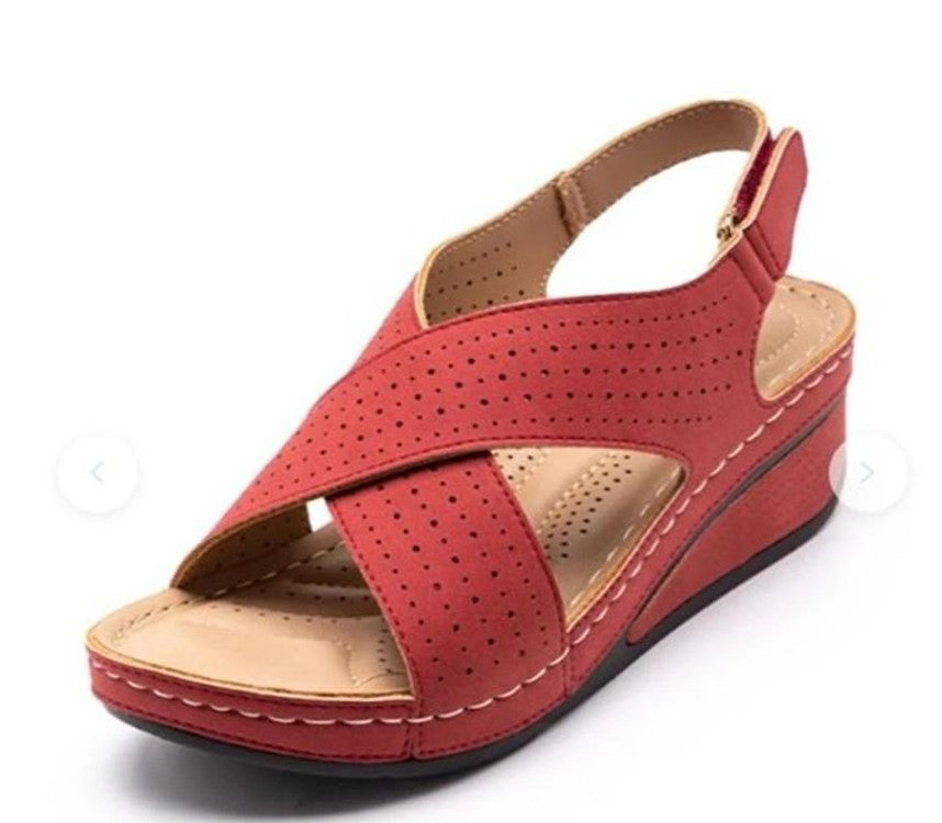 Damen Wedge-Sandalen mit atmungsaktiven Einsätzen und komfortablem Fußbett R&B