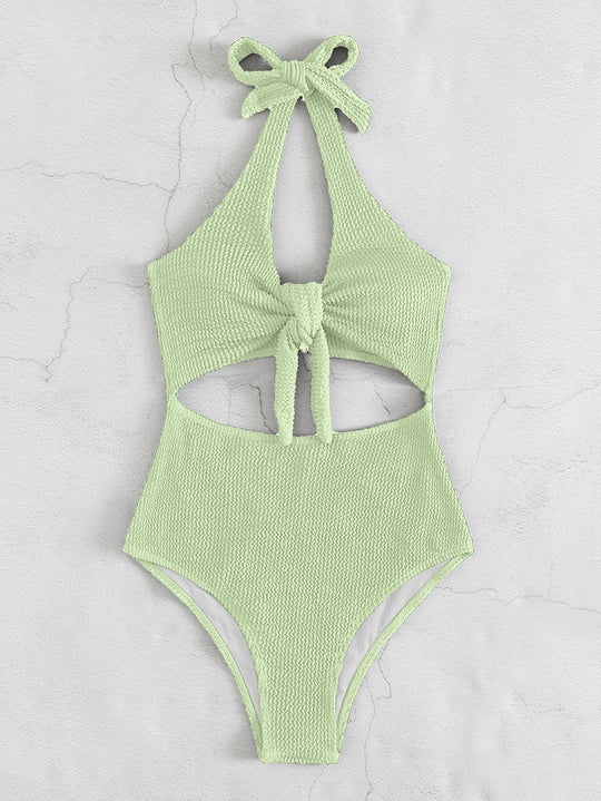 Damen Einteiliger Badeanzug mit innovativem Wickeldetail R&B