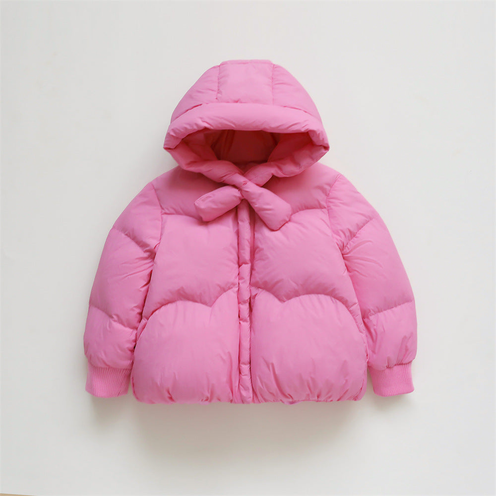 Damen Voluminöse Steppjacke mit Kapuze und hohem Kragen R&B