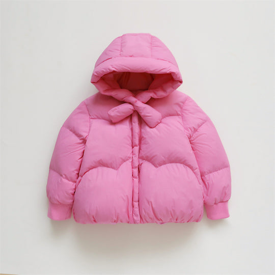 Damen Voluminöse Steppjacke mit Kapuze und hohem Kragen R&B