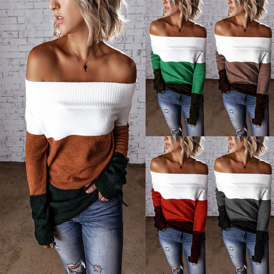 Damen Off-Shoulder Pullover R&B