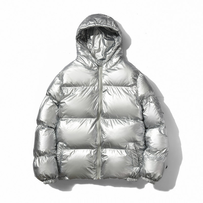 R&B | Silber Übergroße Pufferjacke