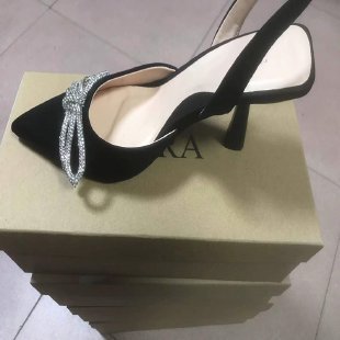 Damen Slingback-Pumps mit funkelndem Schleifendetail R&B
