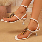 Damen Elegante Riemchen-Sandalen mit geschmackvollen Metallelementen R&B