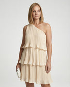 Damen Sommerkleid One Shoulder mit Volants