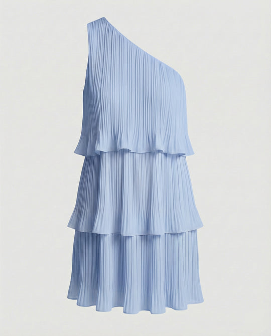 Damen Sommerkleid One Shoulder mit Volants