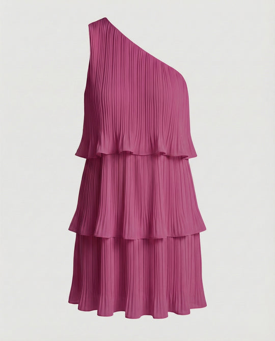 Damen Sommerkleid One Shoulder mit Volants