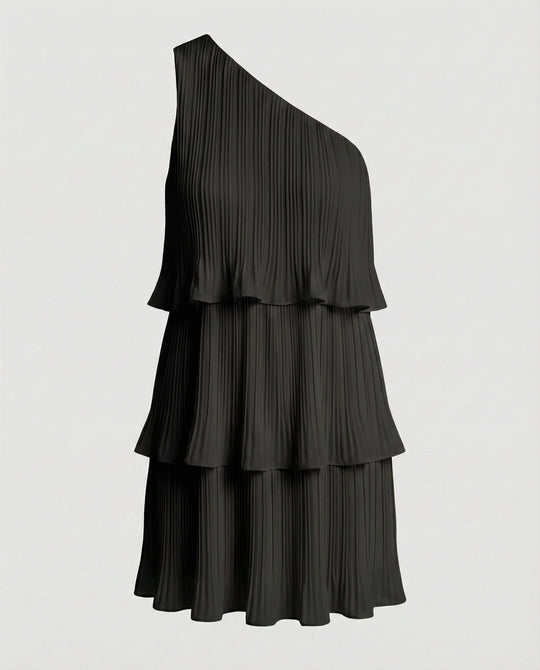 Damen Sommerkleid One Shoulder mit Volants