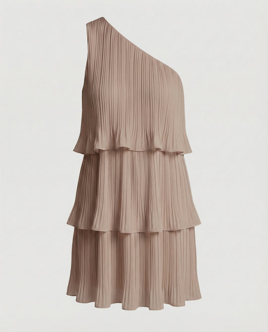 Damen Sommerkleid One Shoulder mit Volants